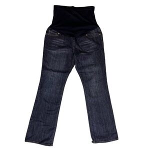 Liz Lange for Target Dark Blue Bootcut Maternity Jeans with Black Waist Panel